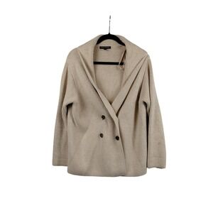 Banana Republic‎ Womens Beige Double Breasted Knit Sweater Cardigan Size S